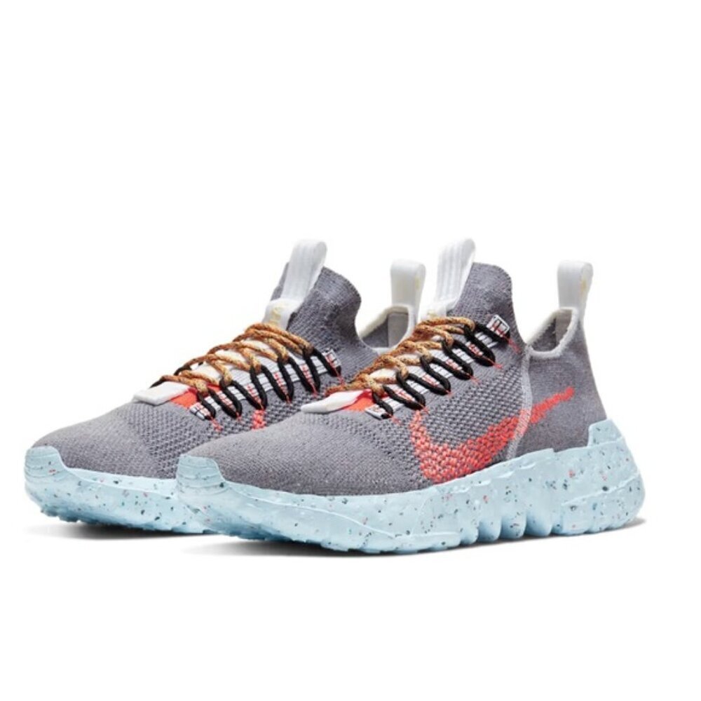 Nike Space Hippie 01 VAST GREY HYPER CRIMSON fly knit boost run shoe sneaker 8.5